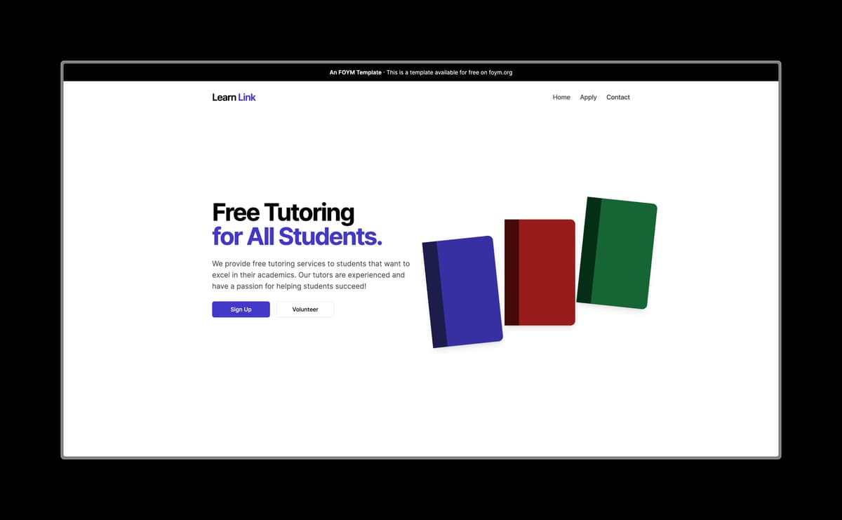 An image of the Learn Link template website designed by Ruslan Mukhamedvaleev.